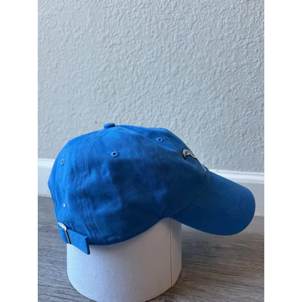 Detroit Lions 47 Brand Hat Womens Blue Sequin Logo Strapback Dad Cap Adjustable